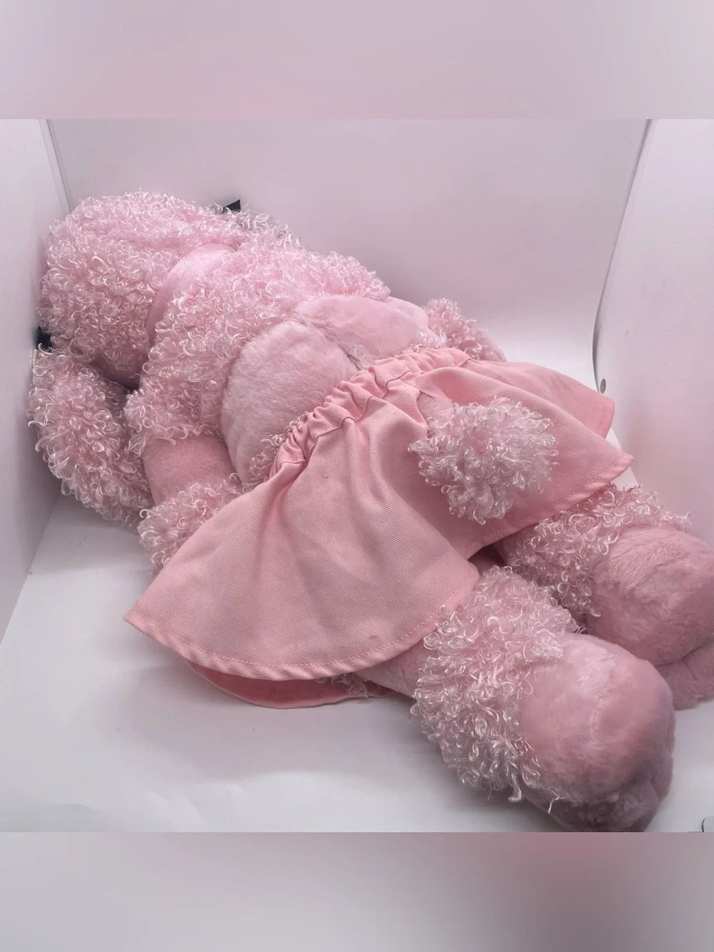 Build A Bear Pink French Poodle Plush Retired 50's Skirt with Hair Accessories